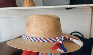 Natural Palm Hat - Patriotic Braid