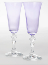 Load image into Gallery viewer, Colored Regal Flute Clear Stem - Set of 2