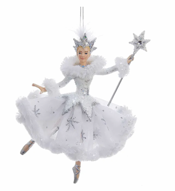 White and Silver Snow Queen Ballerina Ornament