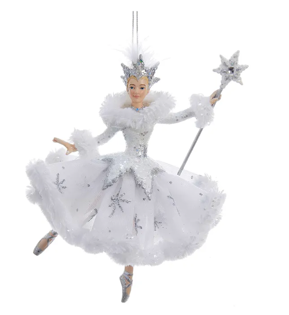 White and Silver Snow Queen Ballerina Ornament