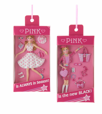 Boxed Doll Ornament, 2 Asstd