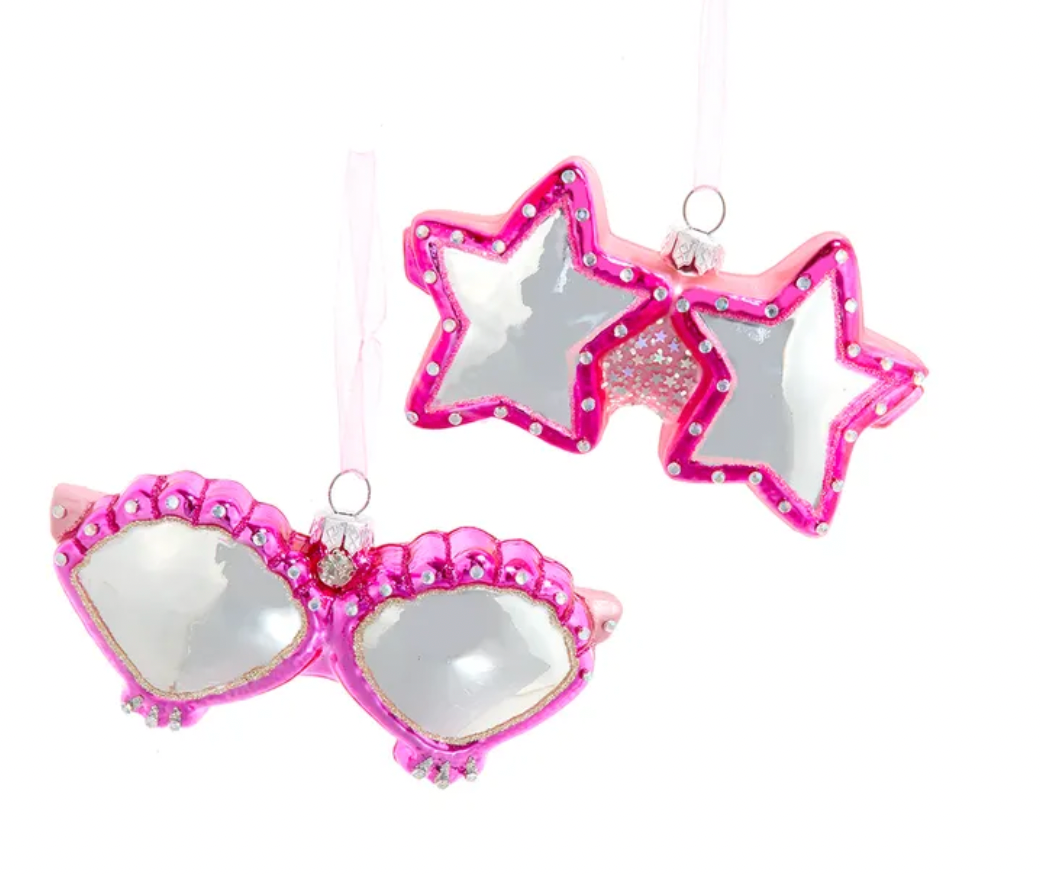 Pink Sunglasses Ornament, 2 Asstd