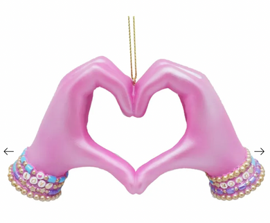 Pink Heart Hands Ornament