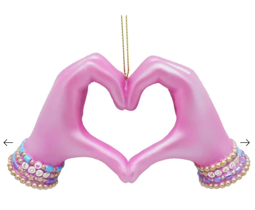 Pink Heart Hands Ornament