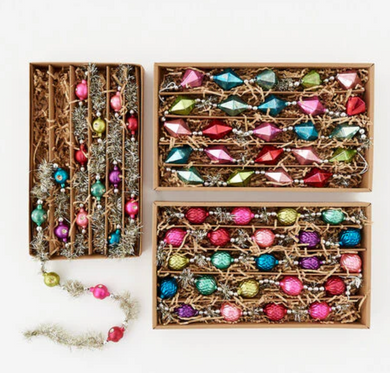 Tinsel Ball Garland 3 Asst - 72