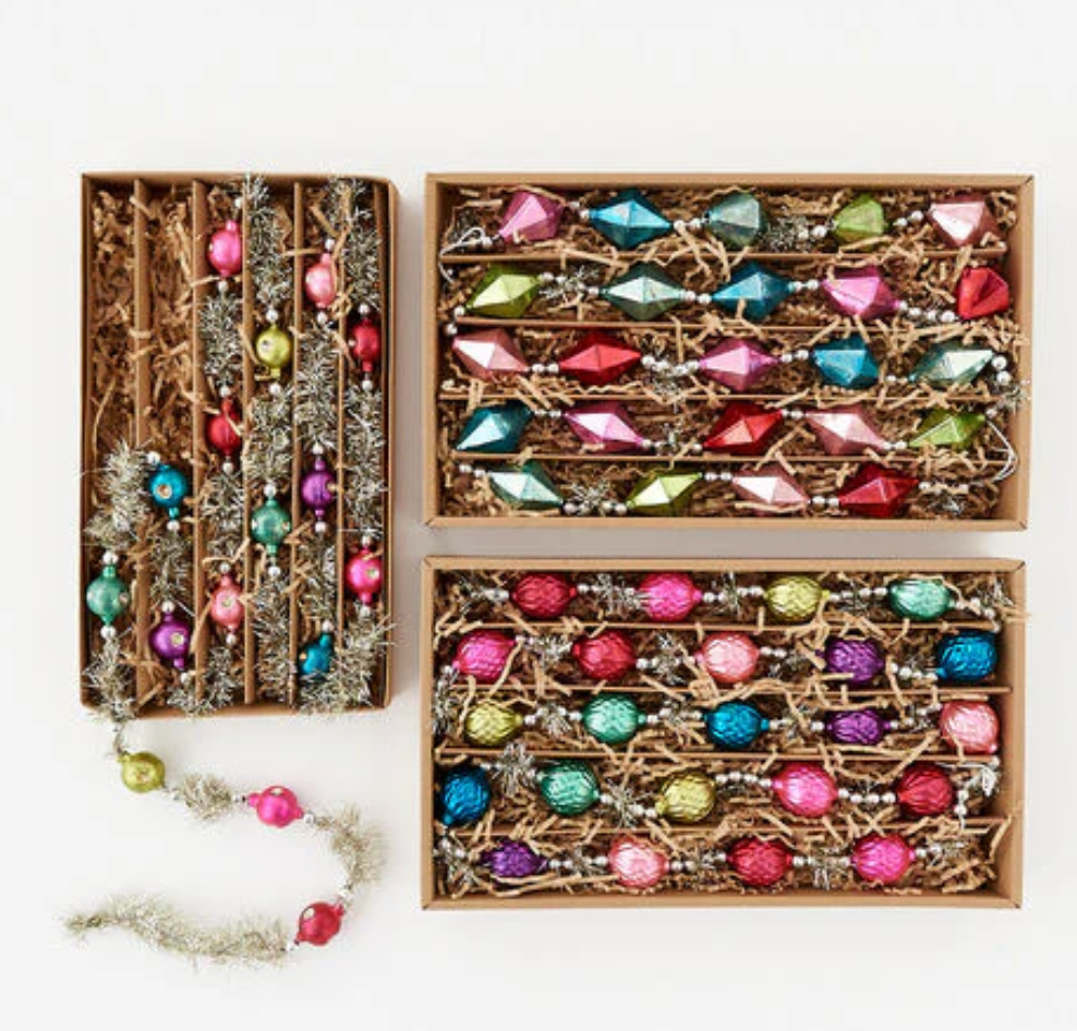 Tinsel Ball Garland 3 Asst - 72
