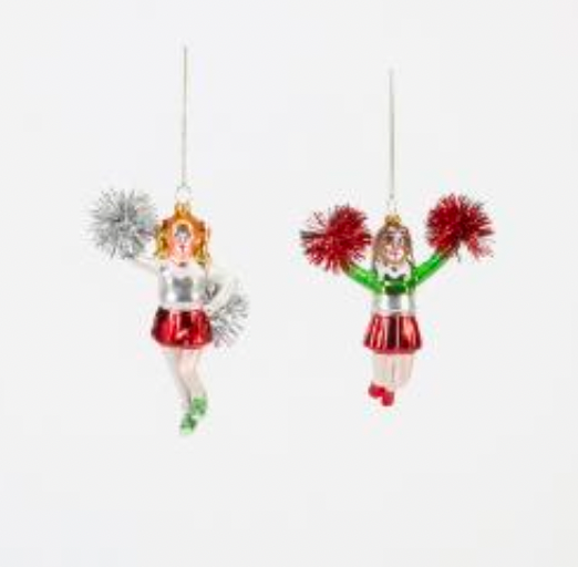 Cheerleader Glass Ornament