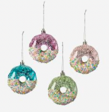 Sprinkle Donut Ornament - 4 Asstd