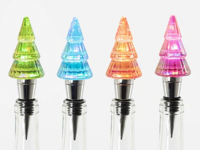 Lit Tree Shape Bottle Stopper, 5 Asst Colors