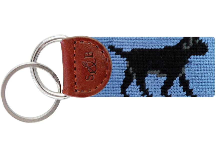 Black Lab Walking Key Fob (Stream Blue)