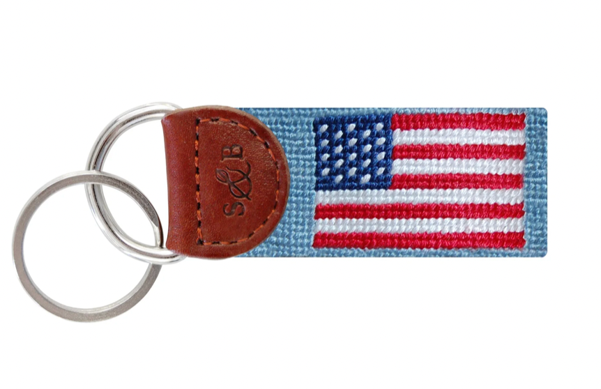 American Flag Key Fob (Antique Blue)