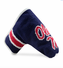 Load image into Gallery viewer, Mississippi Putter Headcover (Dark Navy - White-Red Multi Stripes)