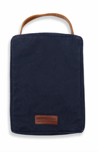 Load image into Gallery viewer, Crossed Clubs Shoe Bag (Navy Waxed Canvas)
