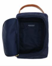 Load image into Gallery viewer, Crossed Clubs Shoe Bag (Navy Waxed Canvas)