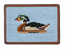 Load image into Gallery viewer, Wood Duck Decoy Credit Card Wallet (Antique Blue)