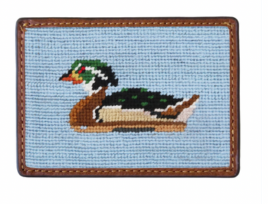 Wood Duck Decoy Credit Card Wallet (Antique Blue)