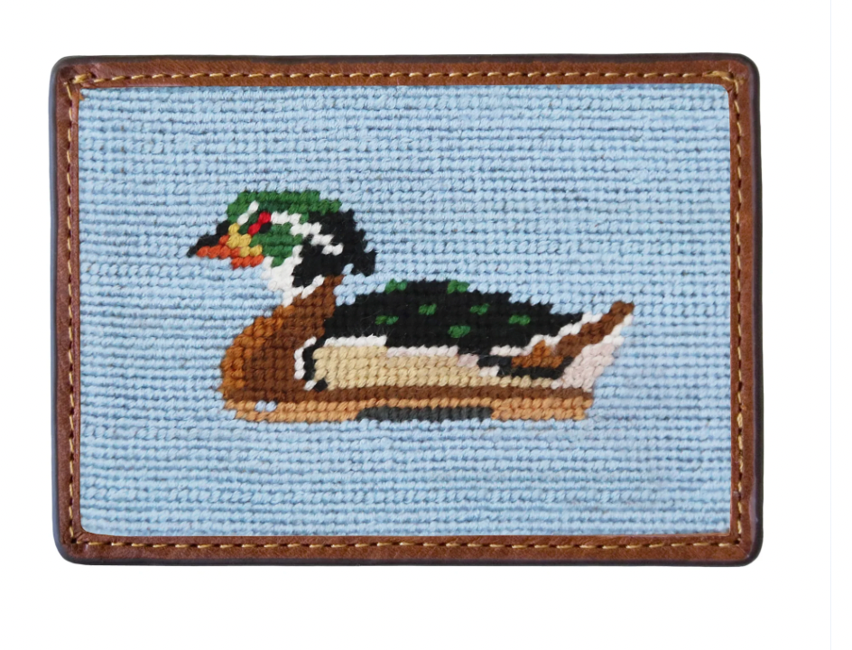 Wood Duck Decoy Credit Card Wallet (Antique Blue)