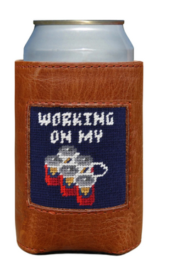 Working On My Six Pack Can Cooler (Dark Navy)
