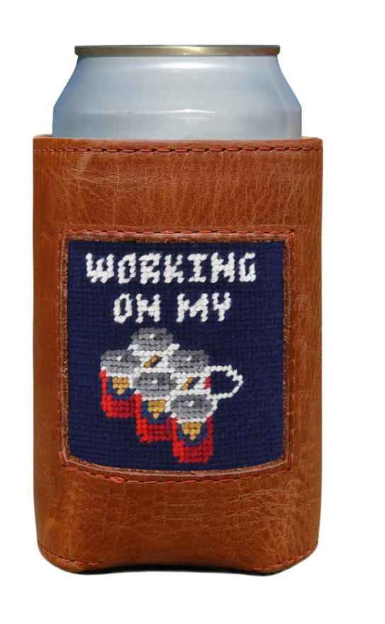 Working On My Six Pack Can Cooler (Dark Navy)