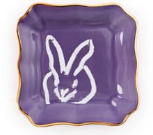 Load image into Gallery viewer, Bunny Portrait Plate with Hand-Painted Gold Rim