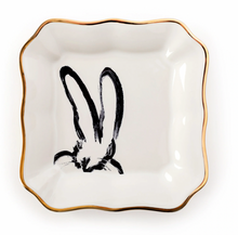 Load image into Gallery viewer, Bunny Portrait Plate with Hand-Painted Gold Rim