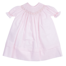 Load image into Gallery viewer, Girls Ruffle Sleeve Bishop Smocked Dress