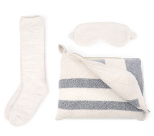 Travel Blanket / Socks / Eye Mask Set - Rugby Stripe