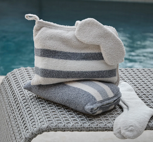 Travel Blanket / Socks / Eye Mask Set - Rugby Stripe