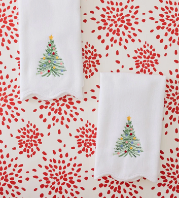 Holiday Tree Scallop Powder Bath Towel