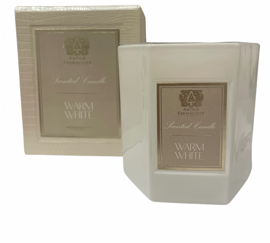 Warm White Hexagonal Candle 9 oz.