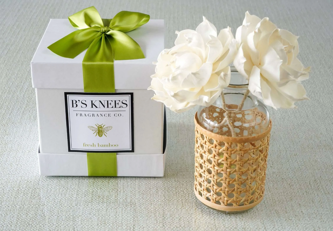 Basket Weave Blossom Diffuser - Fresh Bamboo