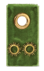 Open Sun Studs on Velvet Gift Tag
