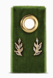 Leaf Studs On Velvet Gift Tag