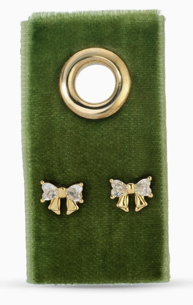 Bow Studs On Velvet Gift Tag