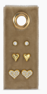 Heart Velvet Stud Gift Set