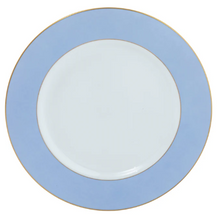 Load image into Gallery viewer, Ultra-White Color Sheen Light Blue Gold Dinnerware