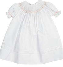 Load image into Gallery viewer, Girls Ruffle Sleeve Bishop Smocked Dress