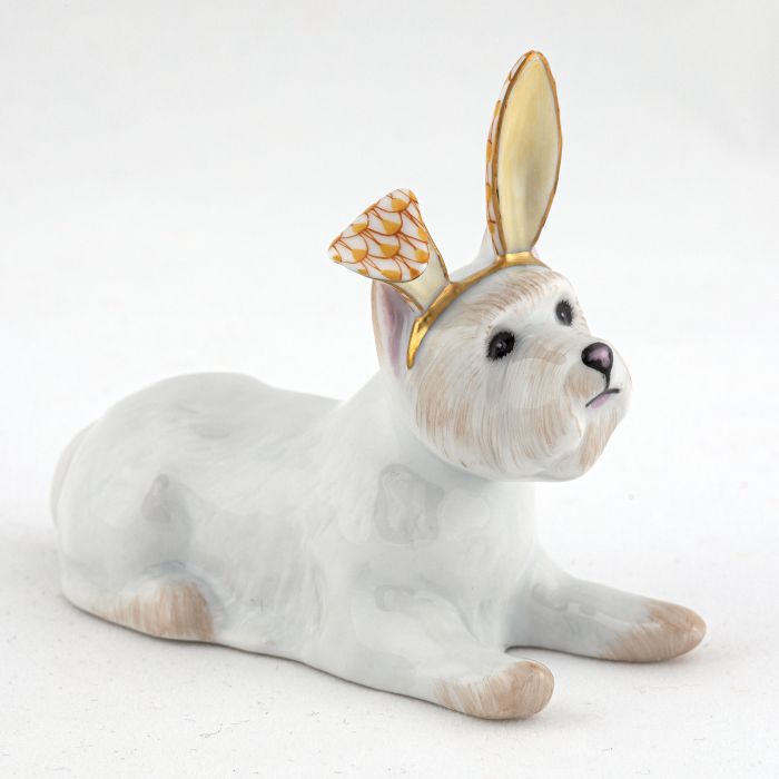 Herend Westie with Bunny Ears