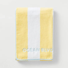 Load image into Gallery viewer, Beach Towel in Yellow Stripe