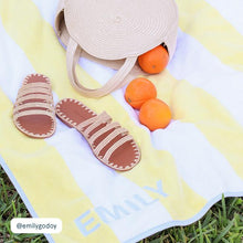 Load image into Gallery viewer, Beach Towel in Yellow Stripe