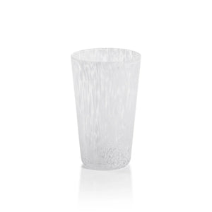 Gigi Speckled Glass Highball- White