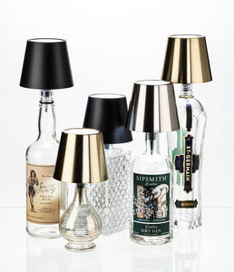 Classic Shade LED Bottle Stopper Light-5"H-Gold