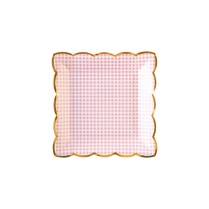 Pink Gingham Plates