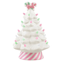 Load image into Gallery viewer, 12" Nostalgic Ceramic Pink Candy Cane Tree