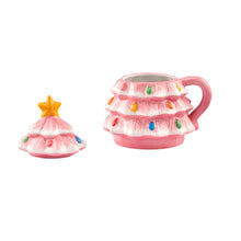 Load image into Gallery viewer, 16 oz Pink Tree Lidded Mug