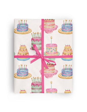 Watercolor Cakes Wrapping Paper Roll