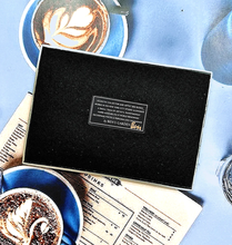 Load image into Gallery viewer, Idiot! Script Decoupage Glass Tray: (2) 3.5&quot;X 5.5&quot;