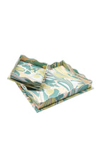 Load image into Gallery viewer, Nesting Scalloped Hand-Marbled Trays in Green and Pink