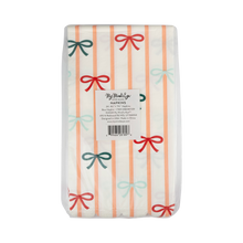 Load image into Gallery viewer, BOW1139 - Bows and Stripes Scalloped Dinner Napkin