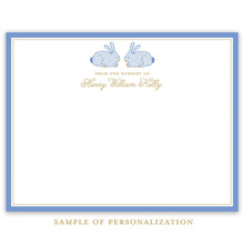 Load image into Gallery viewer, Blue Herend Bunny Stationery Set